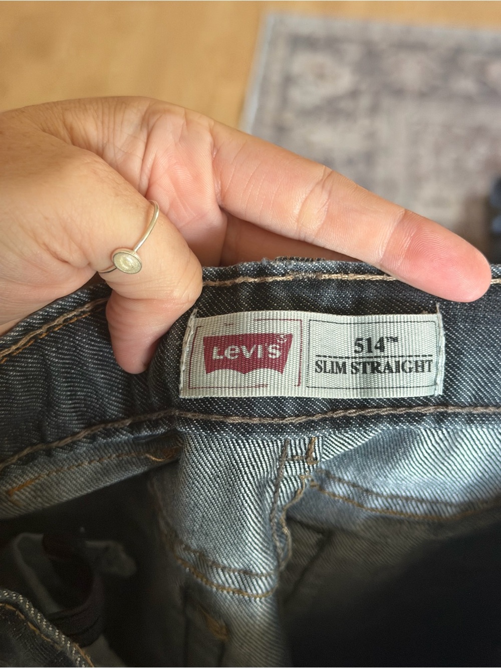 Levi’s 514 Boys Slim Straight Jeans Size 7 Regular Blue Distressed Denim - Picture 4 of 5